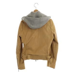 BARNEYS NEW YORK フェイクレイヤードレザージャケット 38 ベージュ