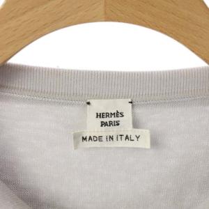 HERMES シルク カーディガン フェイクレイヤード 長袖 34 グレー