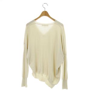 ENFOLD シルクコットンアシンメトリープルオーバーニットセーター ベージュ