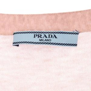 PRADA カーディガン ニット Vネック 長袖 42 スモーキーピンク
