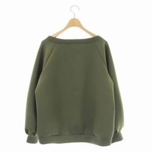 Grace Class 21AW サイドジップ 裏毛 トップス カットソー 長袖 プルオーバー プリント クルーネック 36 カーキ