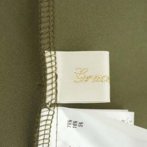 Grace Class 21AW サイドジップ 裏毛 トップス カットソー 長袖 プルオーバー プリント クルーネック 36 カーキ