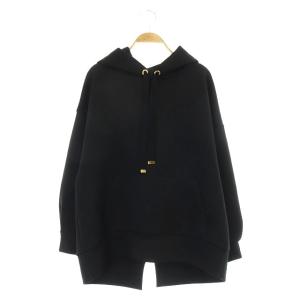 21AW カルゼロゴ刺繍 パーカー スウェット 長袖 プルオーバー 36 黒 ブラック