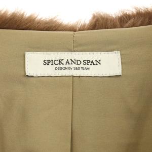 Spick&Span フェイクファーショートノーカラーコート ブラウン