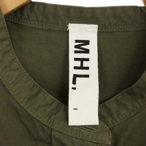 MHL. 20SS コットンツイル カラーレスワンピース ロング 半袖 1 カーキ