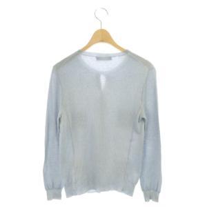 PRADA ポケットデザインニットカーディガン 42 グレイッシュブルー