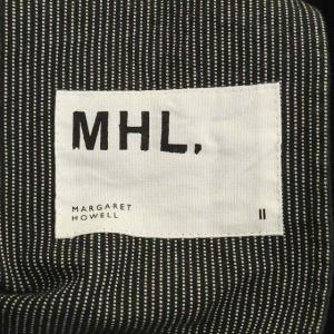 MHL. 20AW WORKWEAR STRIPE COTTON LINEN ストライプスカート 台形 タック ロング ボタンフライ
