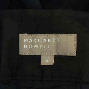 MARGARET HOWELL 19SS LINEN WOOL HOPSACK リネン混 ウール スカート Aライン ミモレ丈 ロング 2 紺 ネイビー