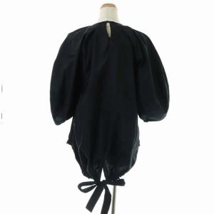 ENFOLD SOMELOS クリームパフスリーブトップス ブラウス シャツ ボリュームスリーブ ドロスト 七分袖 36 黒 ブラック