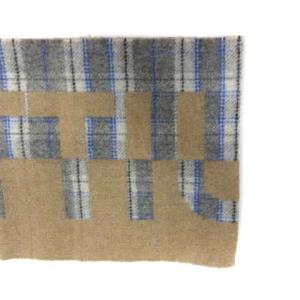 LOUIS VUITTON エシャルプ チェック ウィズ ルイ マフラー カシミヤ混 ブラウン ネイビー M76035