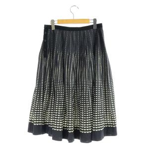 MARGARET HOWELL 18SS HALF MOON COTTON スカート ロング フレア コットン 3 チャコールグレー アイボリー