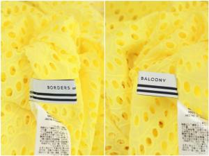 BORDERS at BALCONY 21SS LACE SHIRT DRESS レースシャツワンピース インナー付き 36 イエロー