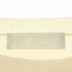 CELFORD 20AW ラグランファースリーブニット セーター プルオーバー ウール混 エコファー 半袖 36 アイボリー