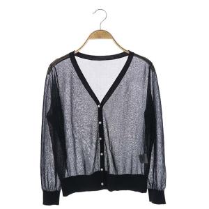 21SS シアーショートカーディガン 36 ブラック