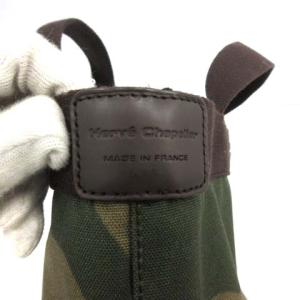 Hervé Chapelier ナイロンカモフラミニトートバッグ カーキ