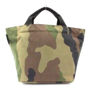 Hervé Chapelier ナイロンカモフラトートバッグ カーキ