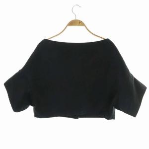 PRADA リボンデザイン ケープジャケット シルク混 40 ブラック