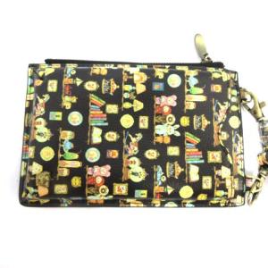 franche lippée オリプリスマホポシェット フェイクレザー 総柄 マルチカラー ブラック