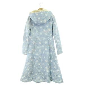 franche lippée 中綿コート 動物スノードーム柄 フード キルティング ジップアップ ロング M ライトブルー