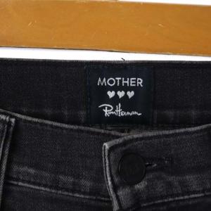 MOTHER × ロンハーマンストレッチスキニーカットオフデニムパンツ ダメージ加工 ストレート 26 チャコールグレー