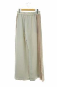 ADORE 21SS バイカラージョーゼットパンツ ワイド 36 ライトグレー ベージュ