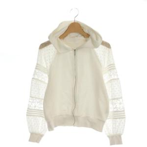 21SS フラワーレーススウェットパーカー 36 ホワイト