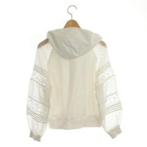 GRACE CONTINENTAL 21SS フラワーレーススウェットパーカー 36 ホワイト