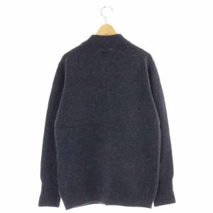 MARGARET HOWELL カシミヤ混 ハイネック ニットカーディガン 長袖 前開き F 青 ブルー