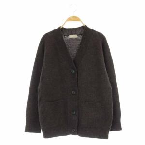 19AW ウール Vネックカーディガン ニット 長袖 前開き 2 茶 ブラウン