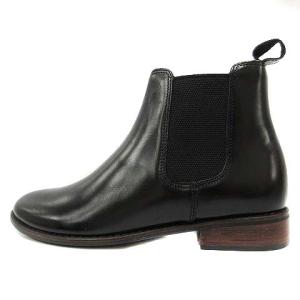 サイドゴアブーツ SIDE GOA BOOT ショートブーツ レザー ローヒール 36 23cm \n ブラック