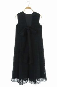 19SS バックリボンAラインワンピース 38 ブラック