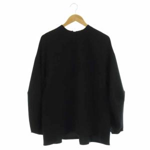 21SS PEジョーゼット ドレープスリーブ プルオーバー チュニック丈 38 ブラック