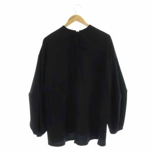 ENFOLD 21SS PEジョーゼット ドレープスリーブ プルオーバー チュニック丈 38 ブラック
