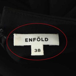ENFOLD 21SS PEジョーゼット ドレープスリーブ プルオーバー チュニック丈 38 ブラック