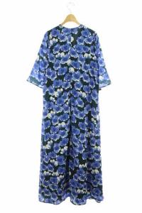 MARIHA ワンピース ロング マキシ丈 花柄 ダークグリーン ブルー