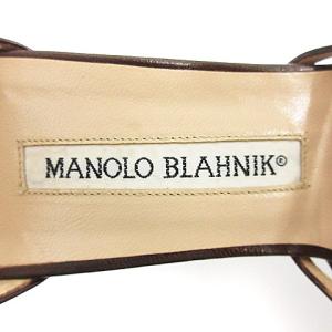 MANOLO BLAHNIK パンプス シューズ ストラップ 35 茶