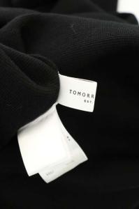 TOMORROWLAND 19AW ウール バックパールボタンワンピース ニット ロング 七分袖 F 黒 ブラック