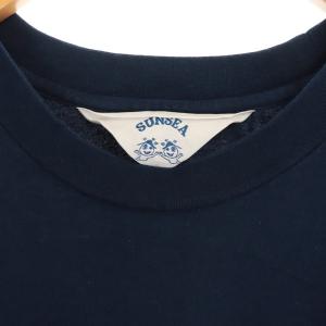 SUNSEA ラグランカットソー ネイビー ボルドー