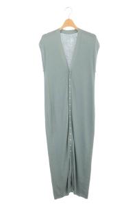 GALERIE VIE 20SS ギザコットンリブ ロングベストカーディガン S グリーン