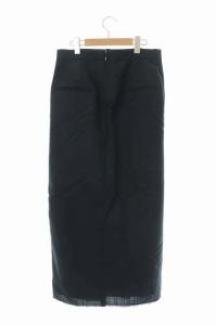 Deuxieme Classe Navy Maxi スリットタイトスカート ブラック