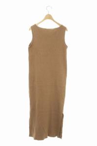 L'Appartement 19AW Rib slit ノースリーブスリットワンピース キャメル