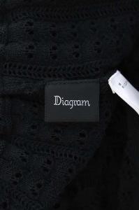 Diagram GRACE CONTINENTAL 21SS 透カシ編ニット レース ワンピース フレア スカラップ 36 ブラック