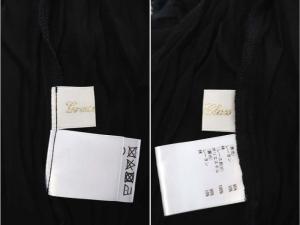 Grace Class 20SS マキシワンピース レース 切替 七分袖 ワイドスリーブ フレア ウエストリボン 36 黒 ブラック