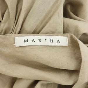 MARIHA ノースリーブギャザーロングワンピース Vネック シャーリング 36 グレージュ