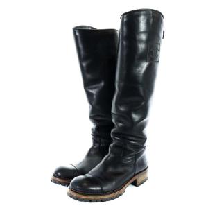 CHANEL G25808 ロングブーツ ココマーク 裏ムートン 37 黒