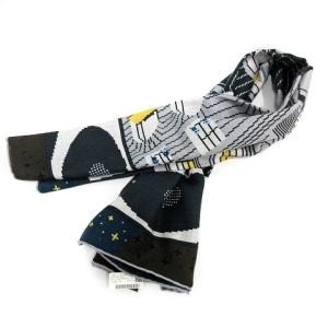 21AW Faubourg Party カレ 100 カシミヤ 絹 ネイビー グレー