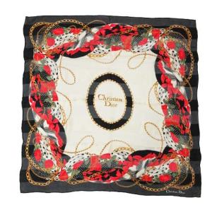 チェーン柄スカーフ ホワイト