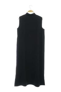 Theory 21AW Crepe Combo 2 Rib Vneck Dress レイヤードデザインワンピース ノースリーブ リブ切替