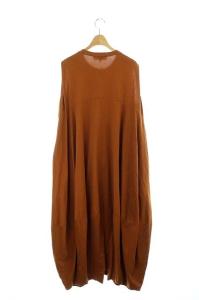 ENFOLD 20SS スビン天竺3バックスリットコクーンドレス 38 ブラウン