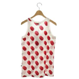 LOUIS VUITTON タンクトップ ドット コットン S ホワイト レッド